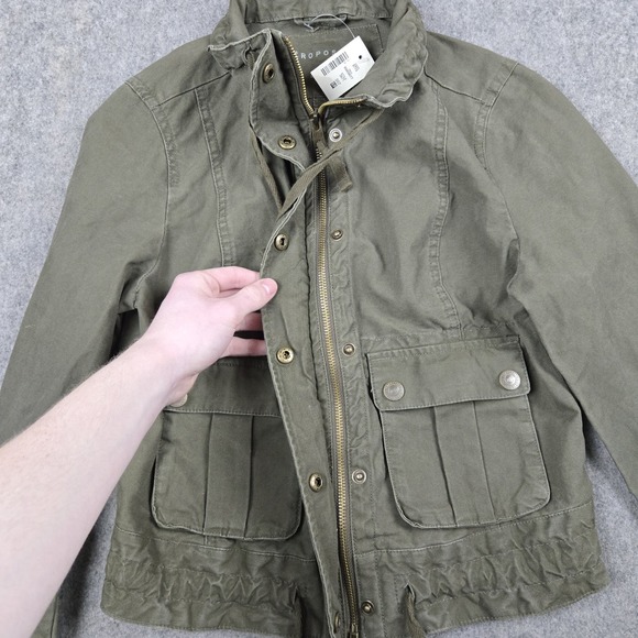 NWT Aeropostale Jacket Womens Small Green Utility Pockets Full Zip Lightweight - Picture 7 of 16